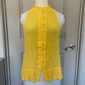 NWT Yellow Sleeveless Blouse, Size M.